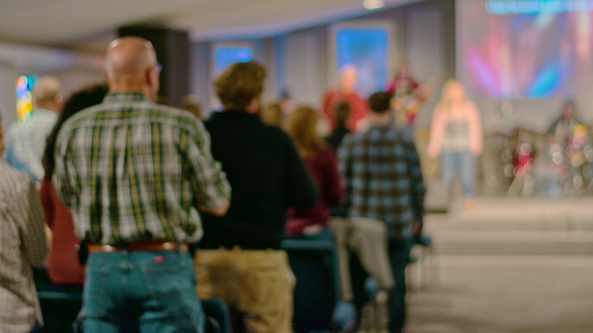 People gathered in worship